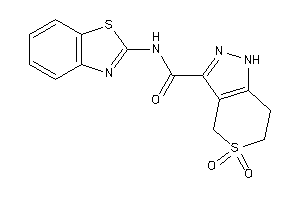 Image of N-(1,3-benzothiazol-2-yl)-5,5-diketo-1,4,6,7-tetrahydrothiopyrano[4,3-c]pyrazole-3-carboxamide