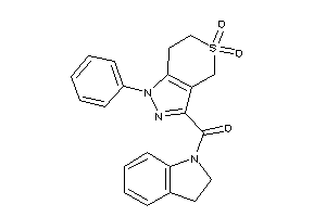 (5,5-diketo-1-phenyl-6,7-dihydro-4H-thiopyrano[4,3-c]pyrazol-3-yl)-indolin-1-yl-methanone