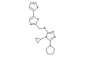 Image of 2-[[(4-cyclopropyl-5-pyrrolidino-1,2,4-triazol-3-yl)thio]methyl]-5-(2-thienyl)oxazole