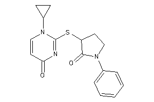 1-cyclopropyl-2-[(2-keto-1-phenyl-pyrrolidin-3-yl)thio]pyrimidin-4-one