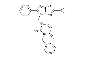 3-benzyl-5-[(2-cyclopropyl-6-phenyl-imidazo[2,1-b][1,3,4]thiadiazol-5-yl)methylene]pyrimidine-2,4-quinone