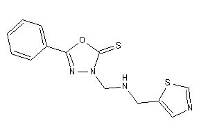 Image of 5-phenyl-3-[(thiazol-5-ylmethylamino)methyl]-1,3,4-oxadiazole-2-thione