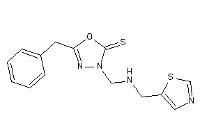 Image of 5-benzyl-3-[(thiazol-5-ylmethylamino)methyl]-1,3,4-oxadiazole-2-thione