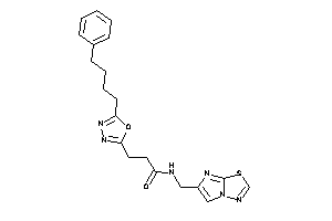 Image of N-(imidazo[2,1-b][1,3,4]thiadiazol-6-ylmethyl)-3-[5-(4-phenylbutyl)-1,3,4-oxadiazol-2-yl]propionamide