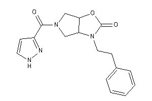 3-phenethyl-5-(1H-pyrazole-3-carbonyl)-3a,4,6,6a-tetrahydropyrrolo[3,4-d]oxazol-2-one