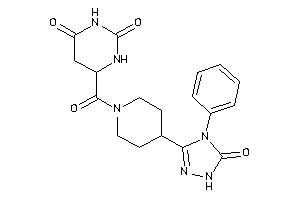 Image of 6-[4-(5-keto-4-phenyl-1H-1,2,4-triazol-3-yl)piperidine-1-carbonyl]-5,6-dihydrouracil