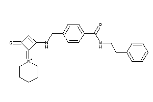 Image of 4-[[(3-keto-4-piperidin-1-ium-1-ylidene-cyclobuten-1-yl)amino]methyl]-N-phenethyl-benzamide