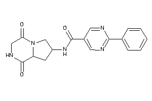 Image of N-(1,4-diketo-2,3,6,7,8,8a-hexahydropyrrolo[1,2-a]pyrazin-7-yl)-2-phenyl-pyrimidine-5-carboxamide