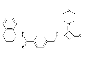 Image of 4-[[(3-keto-4-morpholin-4-ium-4-ylidene-cyclobuten-1-yl)amino]methyl]-N-tetralin-1-yl-benzamide
