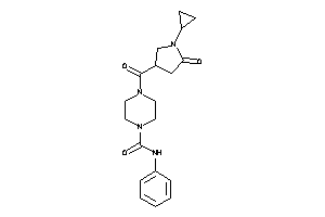 Image of 4-(1-cyclopropyl-5-keto-pyrrolidine-3-carbonyl)-N-phenyl-piperazine-1-carboxamide