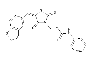 3-(4-keto-5-piperonylidene-2-thioxo-thiazolidin-3-yl)-N-phenyl-propionamide