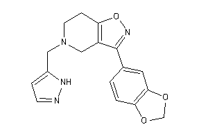 Image of 3-(1,3-benzodioxol-5-yl)-5-(1H-pyrazol-5-ylmethyl)-6,7-dihydro-4H-isoxazolo[4,5-c]pyridine