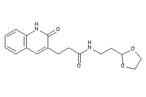 N-[2-(1,3-dioxolan-2-yl)ethyl]-3-(2-keto-1H-quinolin-3-yl)propionamide