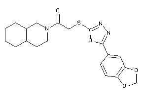 Image of 1-(3,4,4a,5,6,7,8,8a-octahydro-1H-isoquinolin-2-yl)-2-[[5-(1,3-benzodioxol-5-yl)-1,3,4-oxadiazol-2-yl]thio]ethanone