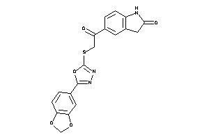 Image of 5-[2-[[5-(1,3-benzodioxol-5-yl)-1,3,4-oxadiazol-2-yl]thio]acetyl]oxindole