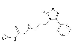 Image of N-cyclopropyl-2-[3-(5-keto-3-phenyl-1,2,4-oxadiazol-4-yl)propylamino]acetamide