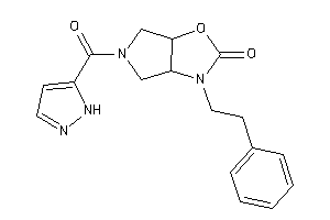 3-phenethyl-5-(1H-pyrazole-5-carbonyl)-3a,4,6,6a-tetrahydropyrrolo[3,4-d]oxazol-2-one