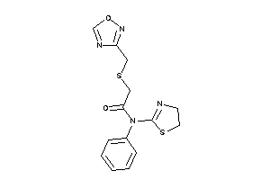 2-(1,2,4-oxadiazol-3-ylmethylthio)-N-phenyl-N-(2-thiazolin-2-yl)acetamide