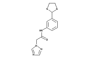 N-[3-(1,3-dithiolan-2-yl)phenyl]-2-(1,2,4-triazol-1-yl)acetamide