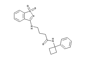 4-[(1,1-diketo-1,2-benzothiazol-3-yl)amino]-N-(1-phenylcyclobutyl)butyramide