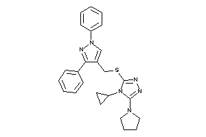 Image of 4-cyclopropyl-3-[(1,3-diphenylpyrazol-4-yl)methylthio]-5-pyrrolidino-1,2,4-triazole