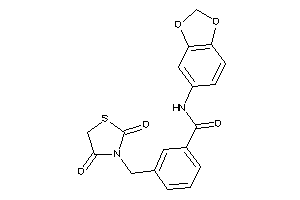 N-(1,3-benzodioxol-5-yl)-3-[(2,4-diketothiazolidin-3-yl)methyl]benzamide