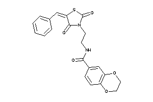 N-[2-(5-benzal-2,4-diketo-thiazolidin-3-yl)ethyl]-2,3-dihydro-1,4-benzodioxine-6-carboxamide