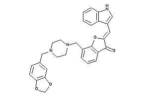 2-(1H-indol-3-ylmethylene)-7-[(4-piperonylpiperazino)methyl]coumaran-3-one