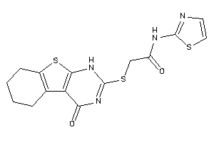 Image of 2-[(4-keto-5,6,7,8-tetrahydro-1H-benzothiopheno[2,3-d]pyrimidin-2-yl)thio]-N-thiazol-2-yl-acetamide
