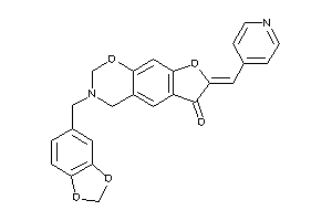Image of 3-piperonyl-7-(4-pyridylmethylene)-2,4-dihydrofuro[3,2-g][1,3]benzoxazin-6-one