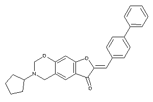 Image of 3-cyclopentyl-7-(4-phenylbenzylidene)-2,4-dihydrofuro[3,2-g][1,3]benzoxazin-6-one