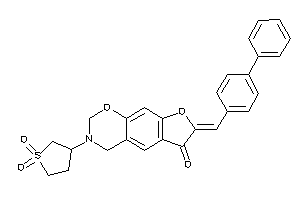 Image of 3-(1,1-diketothiolan-3-yl)-7-(4-phenylbenzylidene)-2,4-dihydrofuro[3,2-g][1,3]benzoxazin-6-one