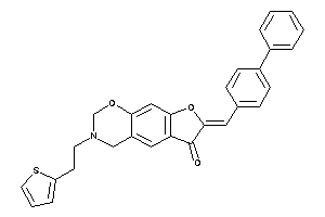 Image of 7-(4-phenylbenzylidene)-3-[2-(2-thienyl)ethyl]-2,4-dihydrofuro[3,2-g][1,3]benzoxazin-6-one