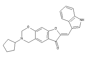 Image of 3-cyclopentyl-7-(1H-indol-3-ylmethylene)-2,4-dihydrofuro[3,2-g][1,3]benzoxazin-6-one