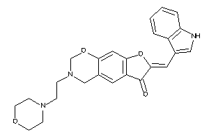 Image of 7-(1H-indol-3-ylmethylene)-3-(2-morpholinoethyl)-2,4-dihydrofuro[3,2-g][1,3]benzoxazin-6-one
