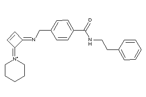 N-phenethyl-4-[[(4-piperidin-1-ium-1-ylidenecyclobut-2-en-1-ylidene)amino]methyl]benzamide