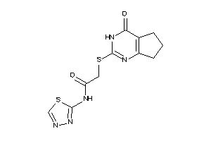 Image of 2-[(4-keto-3,5,6,7-tetrahydrocyclopenta[d]pyrimidin-2-yl)thio]-N-(1,3,4-thiadiazol-2-yl)acetamide