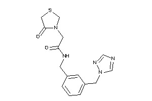 2-(4-ketothiazolidin-3-yl)-N-[3-(1,2,4-triazol-1-ylmethyl)benzyl]acetamide