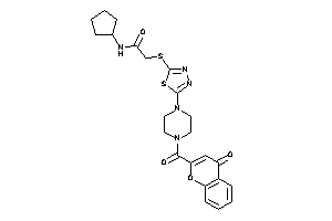 N-cyclopentyl-2-[[5-[4-(4-ketochromene-2-carbonyl)piperazino]-1,3,4-thiadiazol-2-yl]thio]acetamide