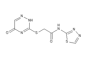 Image of 2-[(5-keto-2H-1,2,4-triazin-3-yl)thio]-N-(1,3,4-thiadiazol-2-yl)acetamide