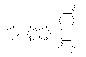 Image of 1-[[2-(2-furyl)thiazolo[2,3-e][1,2,4]triazol-5-yl]-phenyl-methyl]-4-piperidone