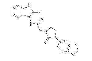 2-[3-(1,3-benzodioxol-5-yl)-2-keto-imidazolidin-1-yl]-N-(2-ketoindolin-3-yl)acetamide