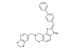 2-(4-phenylbenzylidene)-8-piperonyl-7,9-dihydrofuro[2,3-f][1,3]benzoxazin-3-one
