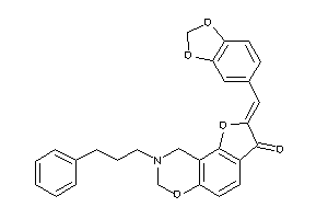 Image of 8-(3-phenylpropyl)-2-piperonylidene-7,9-dihydrofuro[2,3-f][1,3]benzoxazin-3-one