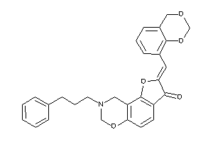 2-(4H-1,3-benzodioxin-8-ylmethylene)-8-(3-phenylpropyl)-7,9-dihydrofuro[2,3-f][1,3]benzoxazin-3-one