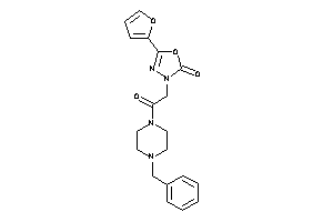 3-[2-(4-benzylpiperazino)-2-keto-ethyl]-5-(2-furyl)-1,3,4-oxadiazol-2-one