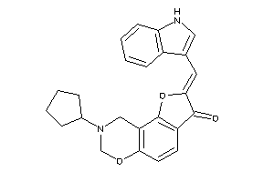 Image of 8-cyclopentyl-2-(1H-indol-3-ylmethylene)-7,9-dihydrofuro[2,3-f][1,3]benzoxazin-3-one