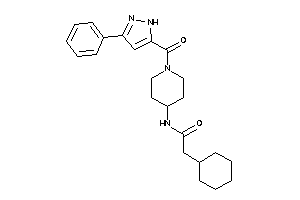 2-cyclohexyl-N-[1-(3-phenyl-1H-pyrazole-5-carbonyl)-4-piperidyl]acetamide