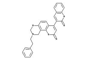 4-(2-ketochromen-3-yl)-9-phenethyl-8,10-dihydropyrano[2,3-f][1,3]benzoxazin-2-one