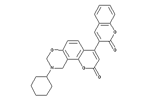Image of 9-cyclohexyl-4-(2-ketochromen-3-yl)-8,10-dihydropyrano[2,3-f][1,3]benzoxazin-2-one